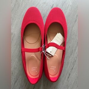 a new day Red Knit Ballet Flats with Elastic Strap